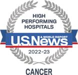 U.S. News High Performing Hospitals badge for Cancer